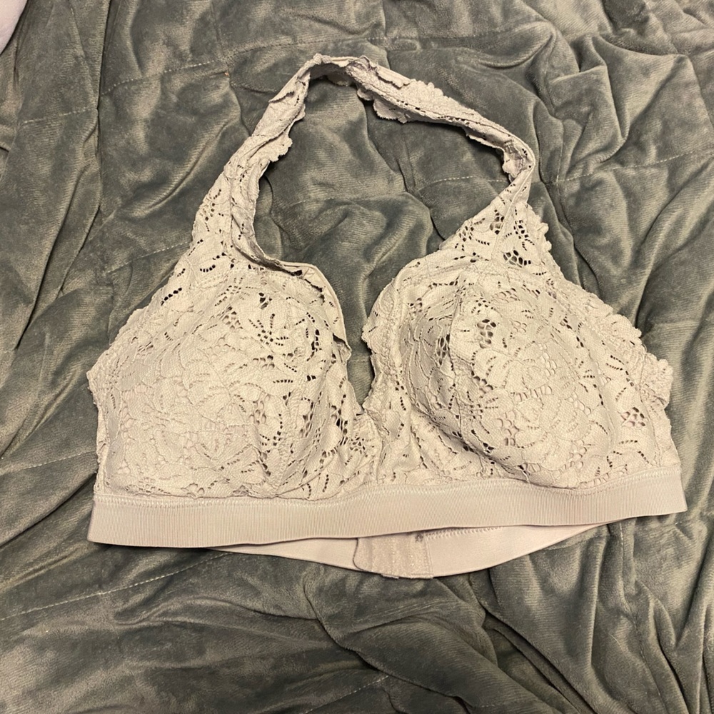 Aerie gray halter bralette